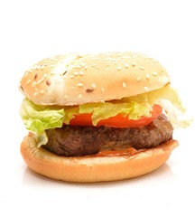 big hamburger isolated on white