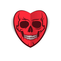 Original valentine heart with a skull. Vector illustration.