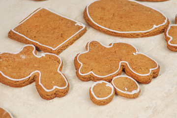 Glazed gingerbread shaped as a square