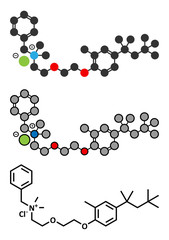 Methylbenzethonium chloride antiseptic molecule.