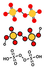 Peroxydisulfuric acid oxidizing agent molecule.