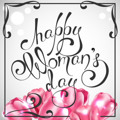 Happy Women's Day. Vector Greeting Card. The 8th of March