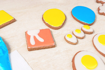 Glazed gingerbread shaped as a square