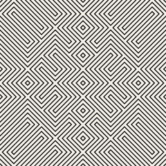 Geometric Ethnic Background with Symmetric Lines Lattice. Vector Abstract Seamless Pattern.