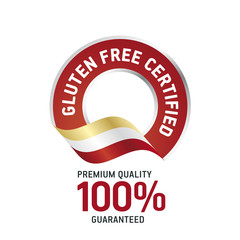 Gluten Free Certified red ribbon label logo icon