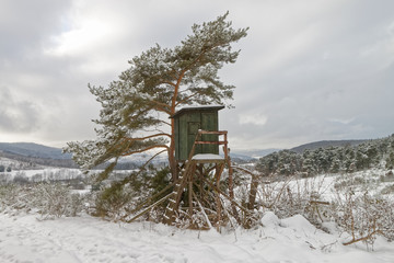 Observation tower in winter