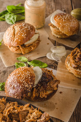 Barbecue pulled pork burger
