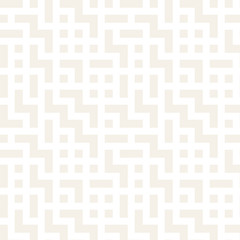 Irregular Maze Shapes Tiling Contemporary Graphic Design. Vector Seamless Black and White Pattern