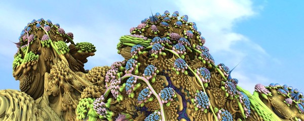 3D illustration artwork of virtual scenery