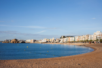 Sea Bay and Beach in Blanes