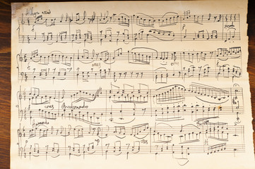 Ancient musical manuscript