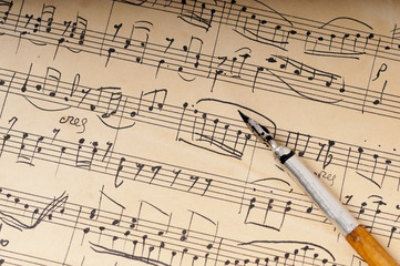 Obraz premium Vintage notes. Manuscript. Old pen writing ink