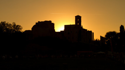 Silhouette of Italian church