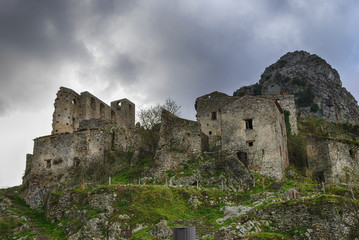 Fototapeta na wymiar Ruin St. Severino of Centola village