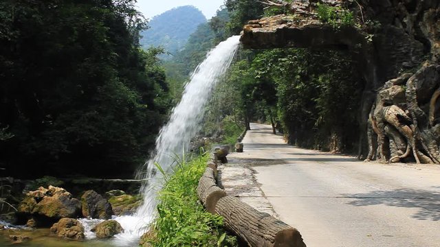 valley waterfall, Guizhou Province, China.