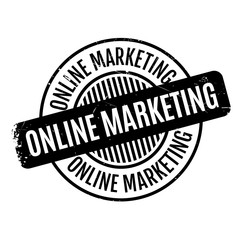 Online Marketing rubber stamp. Grunge design with dust scratches. Effects can be easily removed for a clean, crisp look. Color is easily changed.