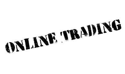 Online Trading rubber stamp. Grunge design with dust scratches. Effects can be easily removed for a clean, crisp look. Color is easily changed.