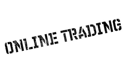 Online Trading rubber stamp. Grunge design with dust scratches. Effects can be easily removed for a clean, crisp look. Color is easily changed.