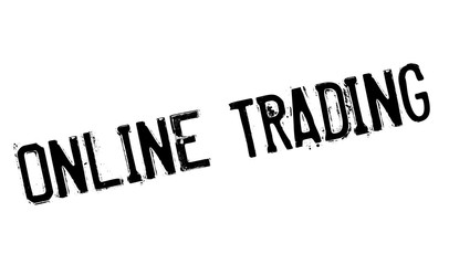 Online Trading rubber stamp. Grunge design with dust scratches. Effects can be easily removed for a clean, crisp look. Color is easily changed.