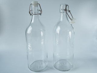 old style swing top bottle isolated on white background