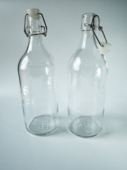 old style swing top bottle isolated on white background
