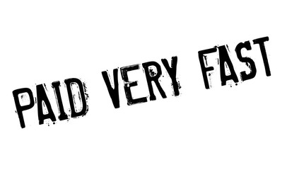 Paid Very Fast rubber stamp. Grunge design with dust scratches. Effects can be easily removed for a clean, crisp look. Color is easily changed.