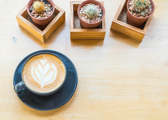 Fototapeta na wymiar hot latte coffee cup