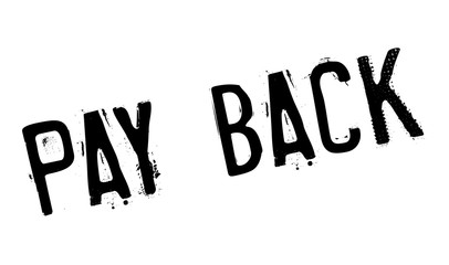 Pay Back rubber stamp. Grunge design with dust scratches. Effects can be easily removed for a clean, crisp look. Color is easily changed.