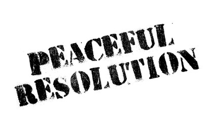 Peaceful Resolution rubber stamp. Grunge design with dust scratches. Effects can be easily removed for a clean, crisp look. Color is easily changed.