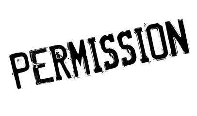 Permission rubber stamp. Grunge design with dust scratches. Effects can be easily removed for a clean, crisp look. Color is easily changed.