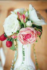 Wedding flowers in a vase