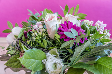 Flowers bouquet arrange for decoration in home, for mothers day and valentines day