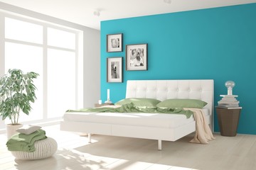 Fototapeta na wymiar White bedroom. Scandinavian interior design