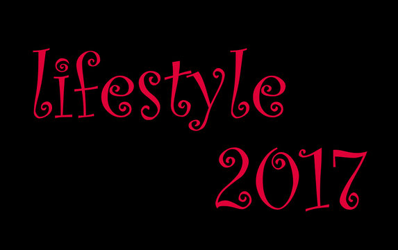 Life style 2017 Red on black frame background