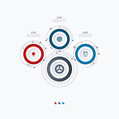 Infographics template 3 options with circle