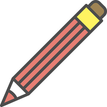 Isolated pencil icon on white background
