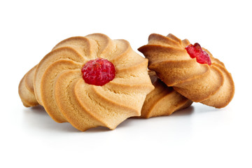 Round cookies on white