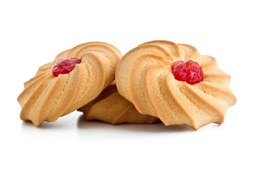 Round cookies on white