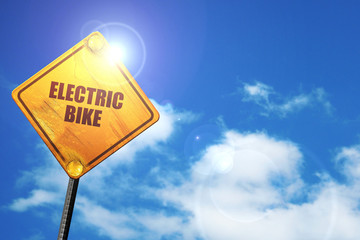 electric bike, 3D rendering, traffic sign