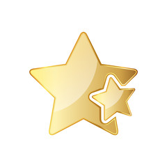 Golden star icon. Vector illustration.