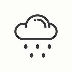 Cloud, sky, rain, line simple icon. Weather symbols. Meteorology. Forecast design element. Template for mobile app, web and widgets. Vector linear icon. Isolated illustration. Flat sign. Logo.