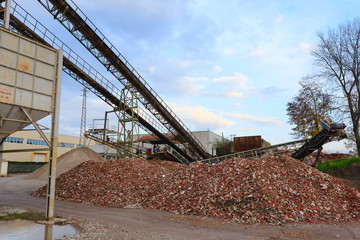 Stone quarry with silos