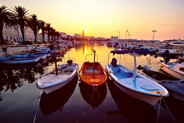City of Split Riva at sunrise