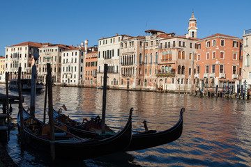 Fototapeta na wymiar Grand Canal with Gondola in Venice
