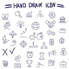Hand drawing. Business icons. For your design.