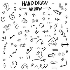 Hand drawing. arrow set. Icons. For your design.