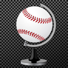 Vector baseball. Baseball globe isolated over transparent background. Vector illustration