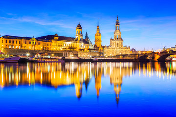 Dresden, Germany. Cathedral of the Holy Trinity or Hofkirche, Bruehl's Terrace