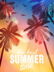 Obraz premium Summer beach illustration. Inspiration card for wedding, date, birthday, party invitation