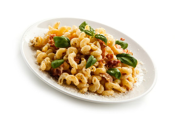 Pasta with meat and vegetables